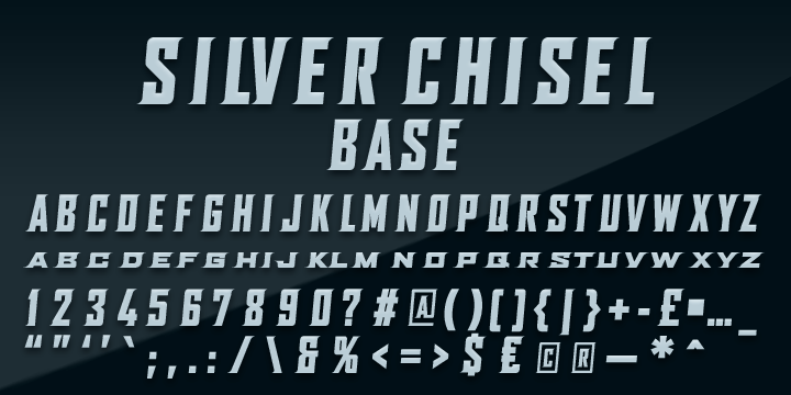 Пример шрифта SILVER CHISEL RIGHT
